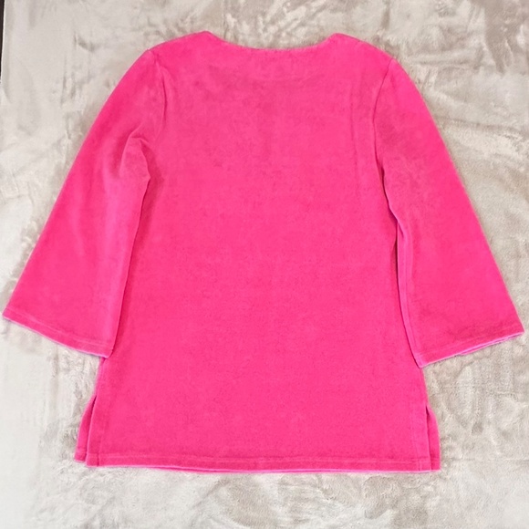 Boston Proper Pink Sparkle Terry Cloth Tunic/Dress - Picture 3 of 4